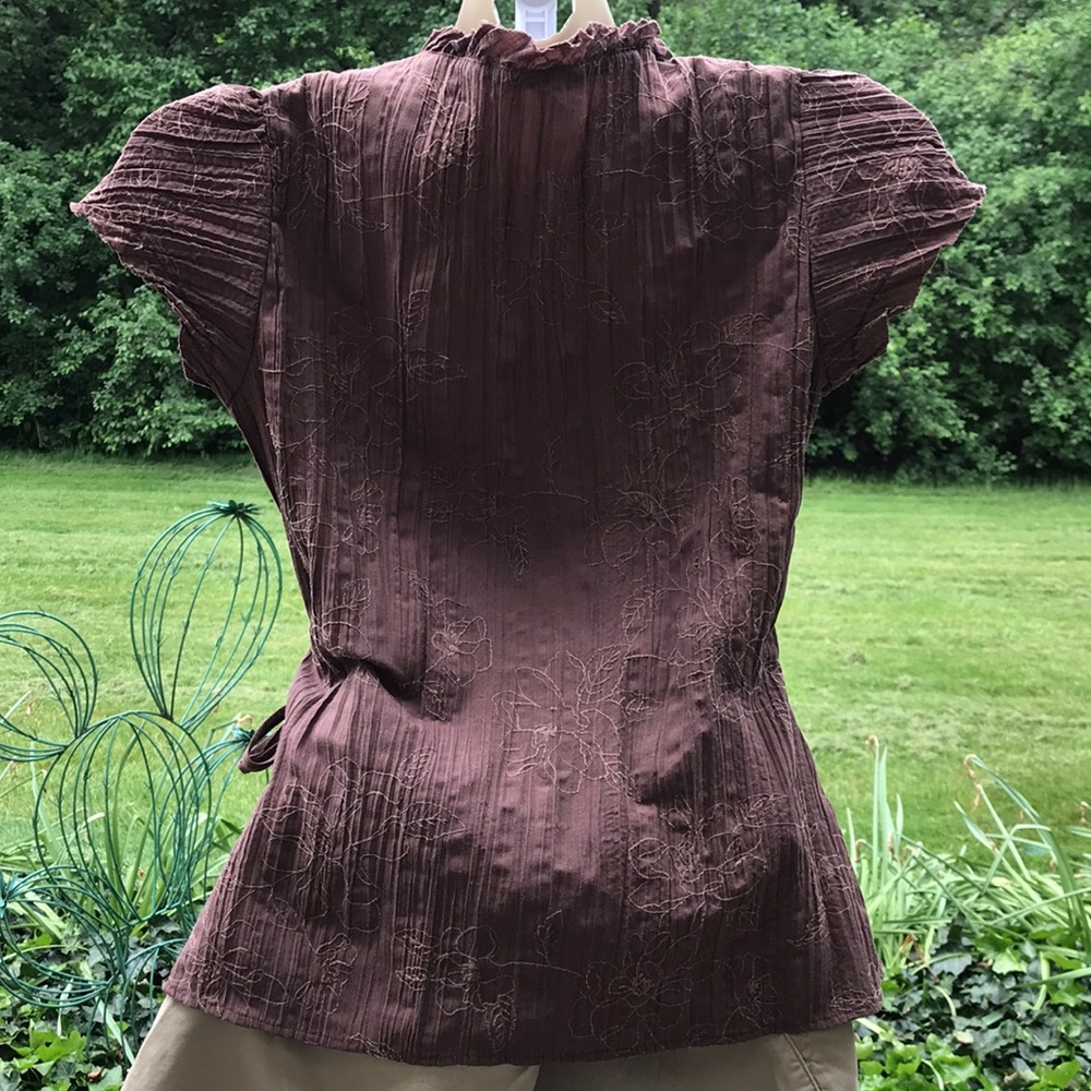 BROWN WRAP TOP - Picture 5 of 6